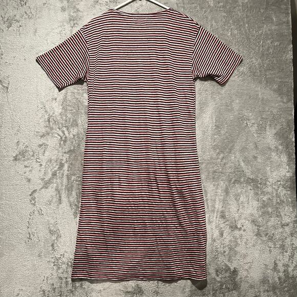 Chinti and Parker Striped 100% Linen Dress Sz Small Pink Gray Maroon - Picture 4 of 7